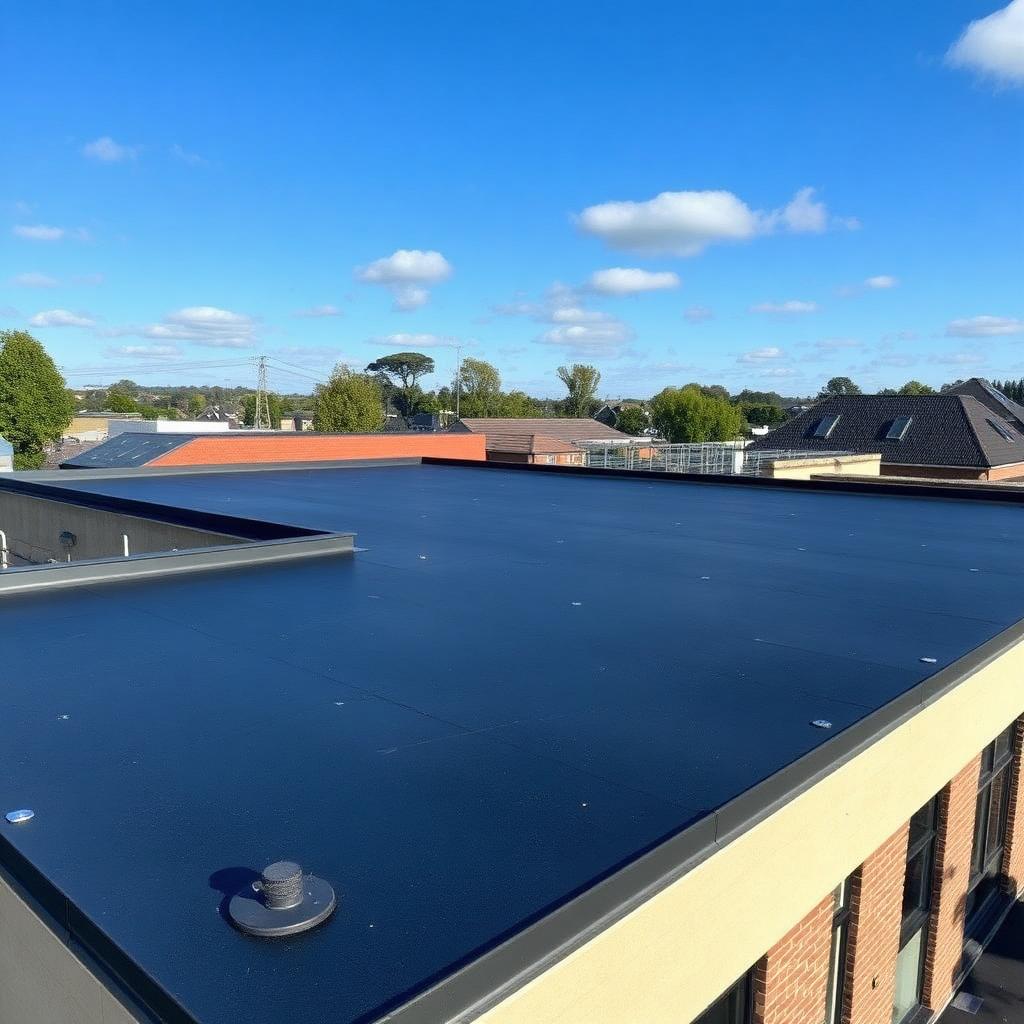 EPDM flat roof on a commercial Leeds building